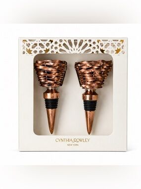 Cynthia Rowley~Copper~set Of 2 Wine Bottle Stoppers~NIB w/ Defects